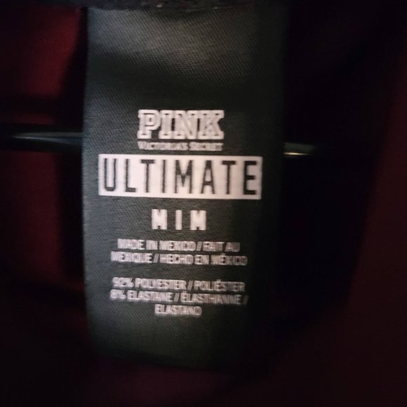 PINK ULTIMATE BY VICTORIA'S SECRET ORANGE AND BURGUNDY PULLOVER SIZE MEDIUM - Picture 3 of 8